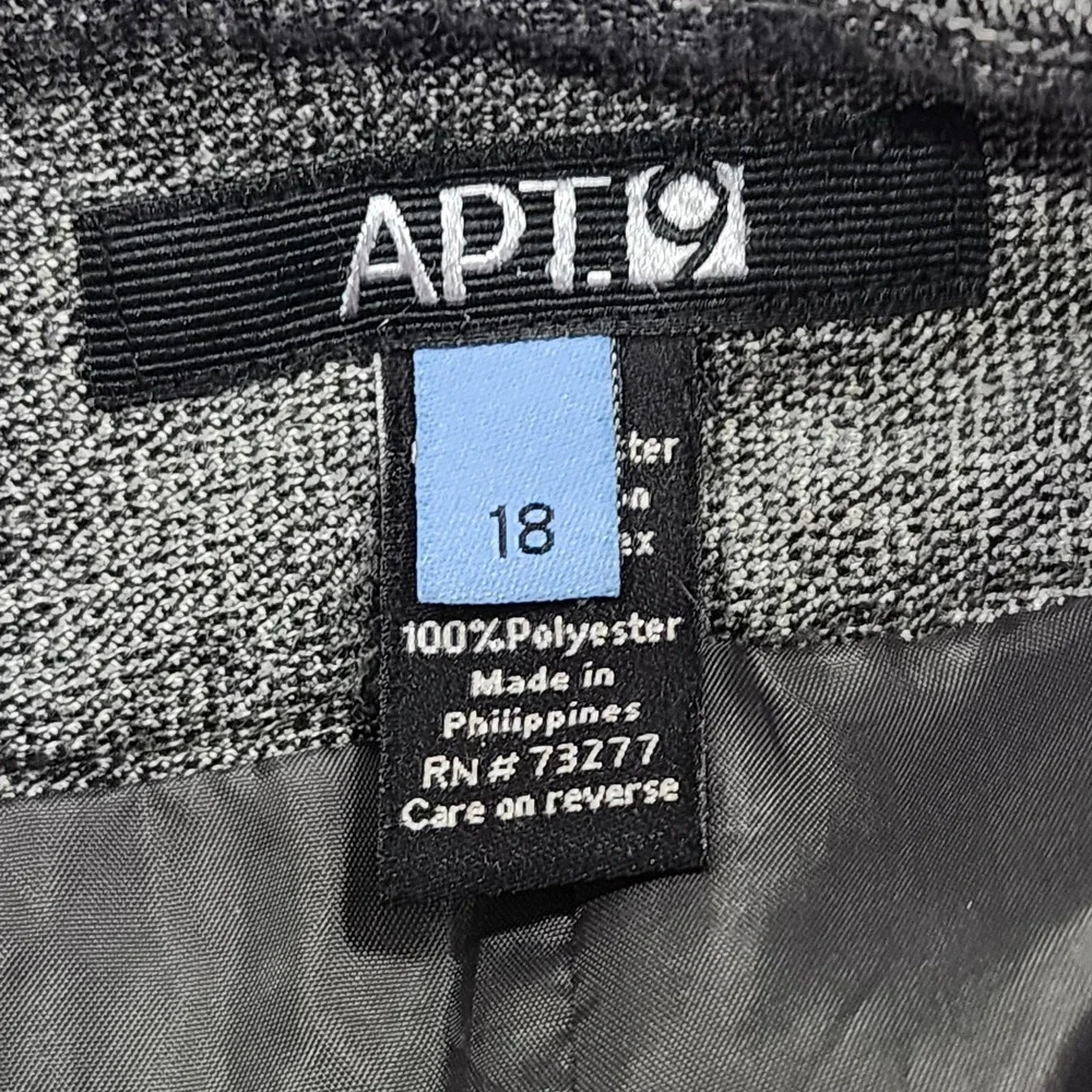 Vintage Apt 9 Skirt Womens 18 Gray Tweed Pencil Knee Length Lined Stretch Office